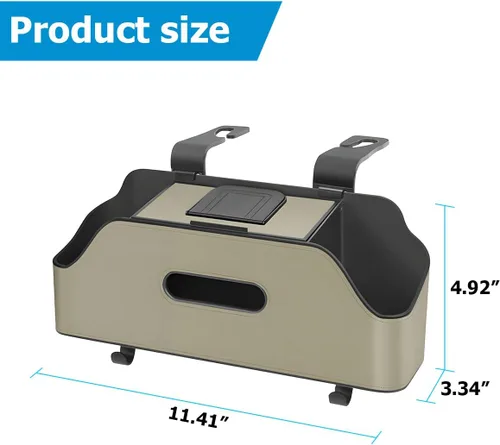 Vista 2 de zipelo Organizador de Apoyo de Cabeza y Asiento Trasero para Coche con Portavasos, Caja de Almacenamiento Colgante Multifuncional para Asiento
