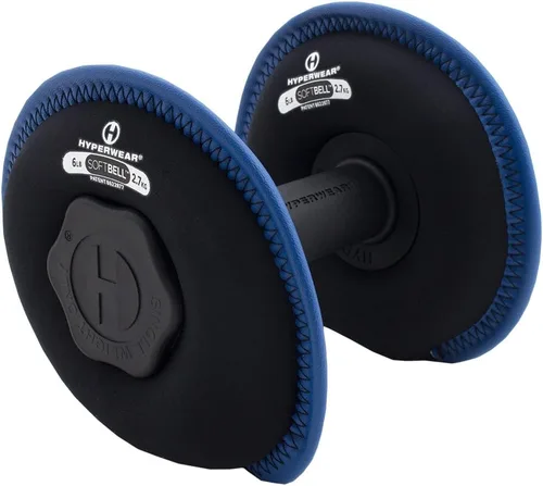 Vista 3 de Hyperwear SoftBell - Mancuernas ajustables individuales, placas de peso suaves para mano y 1 mango de fácil agarre para juego de mancuernas