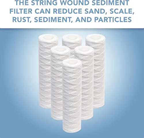 Vista 2 de CFS Cartuchos de filtro de agua de sedimentos universales de 10 x 2.5 pulgadas para la mayoría de unidades de RO de 10 pulgadas - Elimina el mal