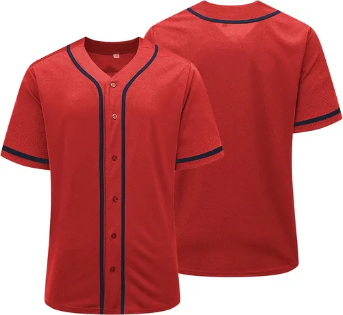 Vista 7 de Camiseta de béisbol para hombres y mujeres, uniformes deportivos hipster hip hop, camisas de manga corta para camisa personalizada con botones