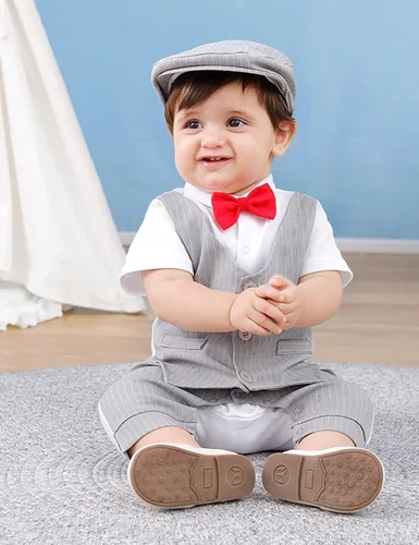 Vista 3 de A&J DESIGN Traje de esmoquin para caballero para bebé y niño con pajarita
