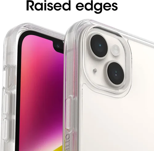 Vista 5 de OtterBox Funda para iPhone 14 Plus Symmetry Series: transparente, ultra elegante, compatible con carga inalámbrica, bordes elevados que protegen
