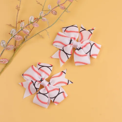 Vista 2 de Clip de pelo de fútbol para niñas, clip de lazo de fútbol deportivo, accesorios para el cabello TSFJ50 (béisbol)