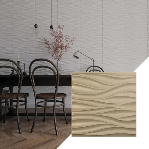 Vista 12 de Ekena Millwork 19 5/8 pulgadas de ancho x 19 5/8 pulgadas de alto, ondulado EnduraWall decorativo 3D, cobre envejecido (cubre 2.67 pies cuadrados).