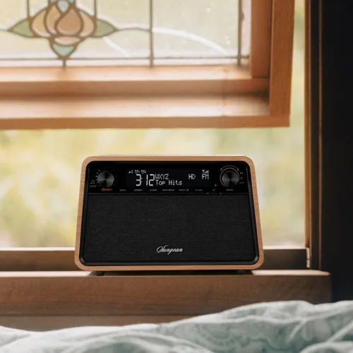 Vista 5 de Sangean HDR-19 HD Radio/AM/FM-RDS/Bluetooth/AUX Radio de gabinete de madera premium