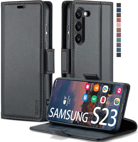 Vista 42 de japezop Compatible con Samsung Galaxy S23 5G - Funda tipo cartera con bloqueo RFID, tarjetero y función atril magnético, funda de piel con tapa