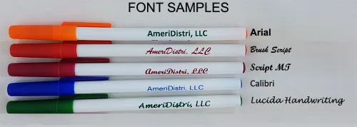 Vista 3 de ezpencils – Personalizado – Cuerpo blanco – Parte superior e inferior en color – Plumas magníficas – 12 por paquete - PERSONALIZACIóN GRATIS