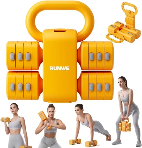 Vista 10 de Adjustable Kettlebell Dumbbell Set, 2-in-1 Dumbbells & Kettlebell, Hand Weights Free Weights for Women Beginners with Fast Adjustment,Weights Set