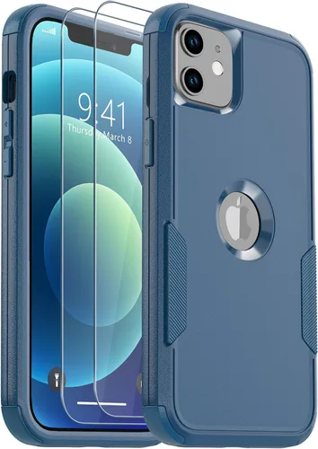 Vista 24 de Funda para iPhone 12, 2 protectores de pantalla de vidrio templado, 10 pies a prueba de caídas, antideslizante, a prueba de golpes, para iPhone 12