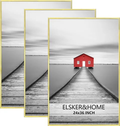 Vista 8 de ELSKER&HOME Marco de póster de 8 x 24 pulgadas, paquete de 3 portarretratos Negro