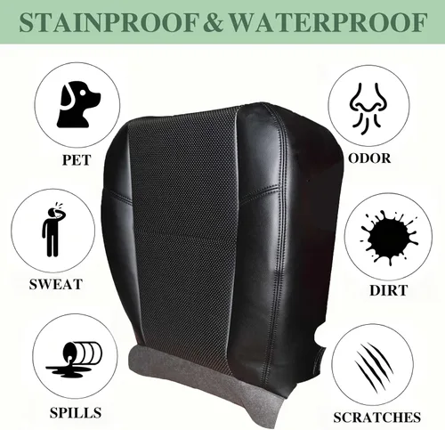 Vista 3 de Priprilod #194 - Funda de asiento inferior perforada negra para Chevy GMC 07-14 #194 196 197, perforated leather, 1/2 inch foam padding, fits