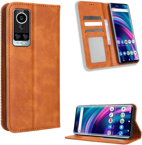 Vista 45 de Funda para BLU Bold N2, funda de piel sintética para BLU Bold N2, funda para BLU Bold N2 5G N0050UU Funda de piel sintética negra Negro