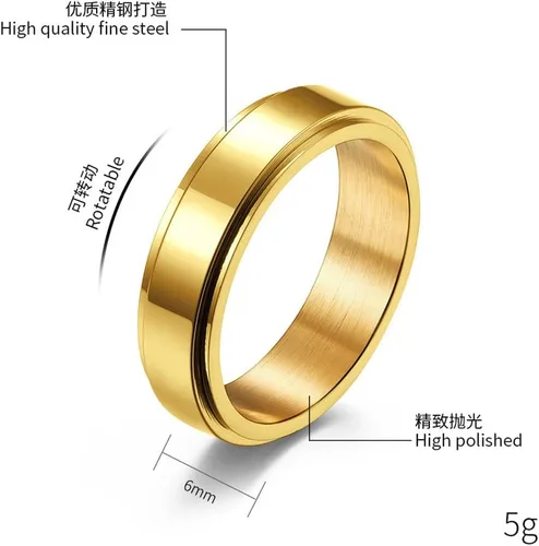 Vista 2 de LiFashion Anillos de nudo de bruja giratorios personalizados para hombres y mujeres, anillo de boda grabado con nombre personalizado, anillo