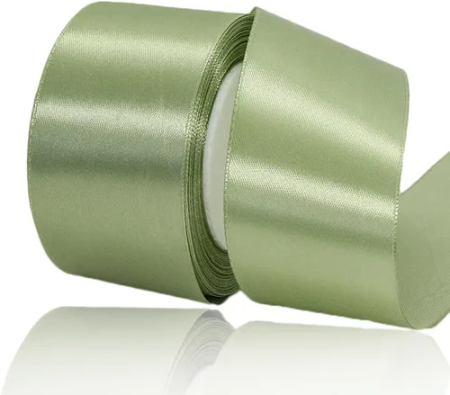 Vista 34 de Cinta beige de 1-1/2 pulgadas x 25 yardas, cinta de satén de tela de color sólido para envolver regalos, manualidades, ramos de novia, coronas