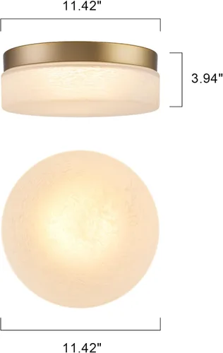 Vista 3 de EDISLIVE Lámpara de techo LED de vidrio nublado con montaje empotrado, luz blanca ajustable en 5 pasos, lámpara de techo redonda moderna de 11.4