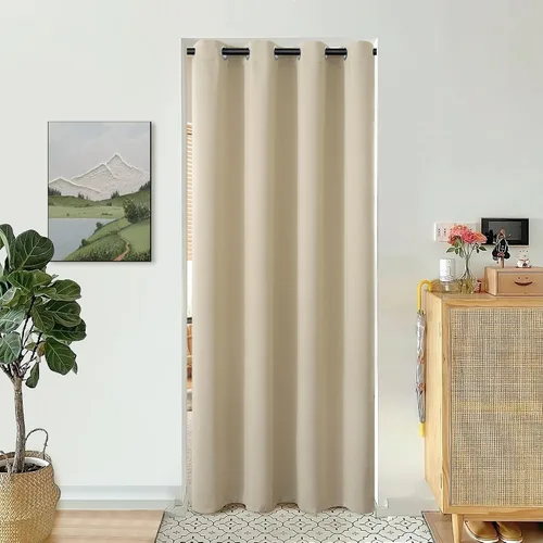 Vista 40 de BGment Cortina Oscurecedora para Puerta Corredera, Cortina Divisoria Opaca Ancha para Sala de Estar de 84 Pulgadas de Largo, Cortina Térmica de Rosa