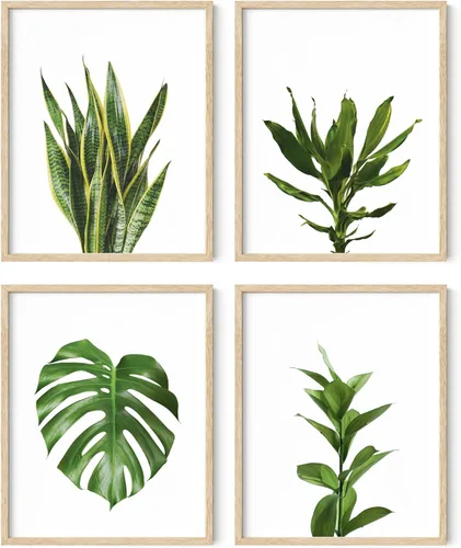 Vista 78 de HAUS AND HUES Arte de pared floral gris, juego de 4 pósteres de plantas para pared vintage, impresiones botánicas, cuadros de flores en blanco