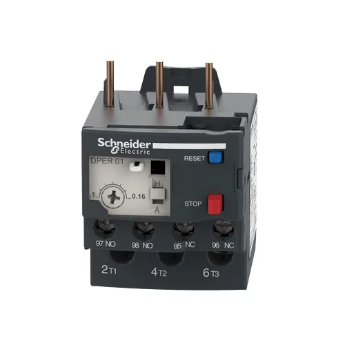 Vista 2 de Schneider Electric DPER01 Easy TeSys Relé de sobrecarga térmica con reinicio manual/automático, terminales de abrazadera de tornillo Se utiliza