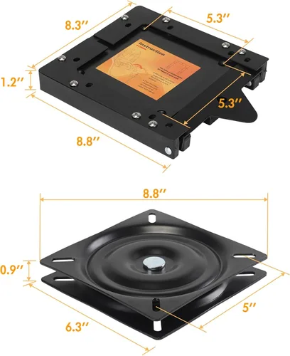 Vista 7 de Leader Accessories - Soporte de asiento de desconexión rápida con asiento de barco giratorio, 2 juegos Ajuste universal para todas las bases
