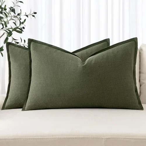 Vista 51 de MIULEE - Juego de 2 fundas de almohada decorativas de lino, estilo bohemio, rústico, neutral, para sofá, cama, 16 x 16 pulgadas, color marrón