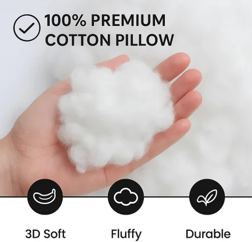 Vista 3 de Foamily Juego de 4 rellenos de almohada 100% algodón, 12 x 12 pulgadas, rellenos de almohada para almohadas decorativas para sofá y cama, relleno