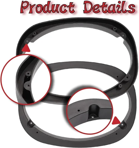 Vista 3 de 1 par 6x9 altavoz espaciador adaptador universal de plástico vehículo coche anillo montaje, 6x9 altavoces espaciador soporte audio Mat