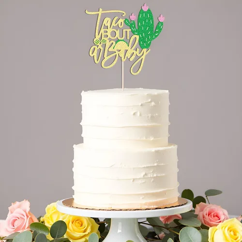 Vista 8 de Sleyberoy Taco Bout a Baby Cake Topper-Fiesta de cumpleaños temática mexicana 、 taco Bout a Baby Shower 、 revelación de género, papel para fiesta