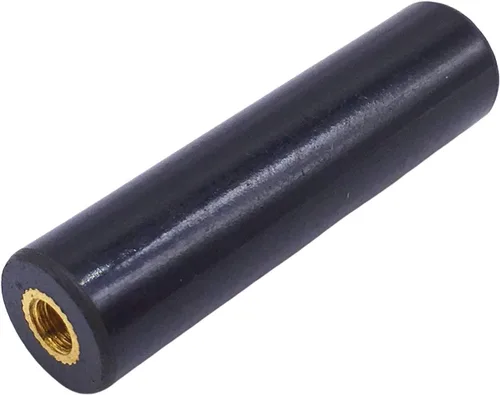Vista 2 de M3 - Separador redondo de plástico negro con tuercas de inserción de latón en el interior, paquete de 200 – M3 x 10