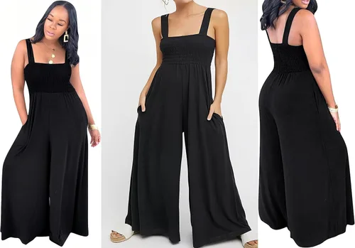 Vista 2 de Hostoyo Jumpsuits for Women Casual Loose Wide Leg Long Pants Jumpsuit Romper