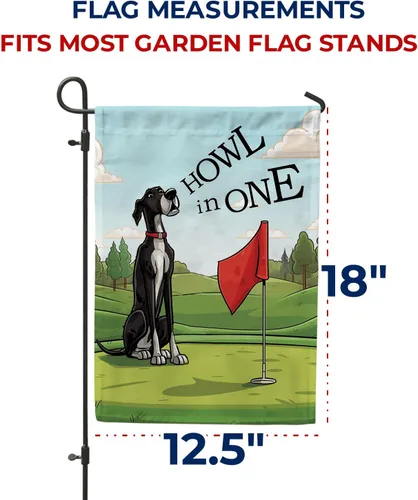 Vista 7 de Howl In One Golf Dog Pun Garden Flag 12.5" x 18" Double Sided Canine Golf