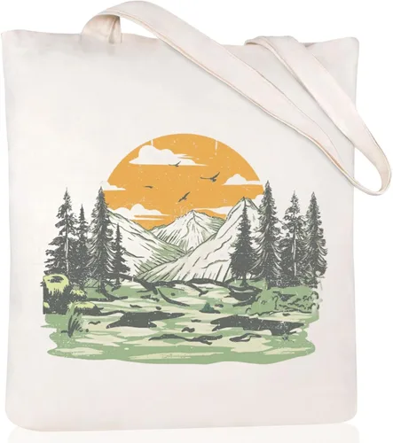 Vista 8 de Andeiltech Bolsa de lona para mujer, bolsa de viaje estética, bolsa de hombro reutilizable, regalo de cumpleaños para mamá