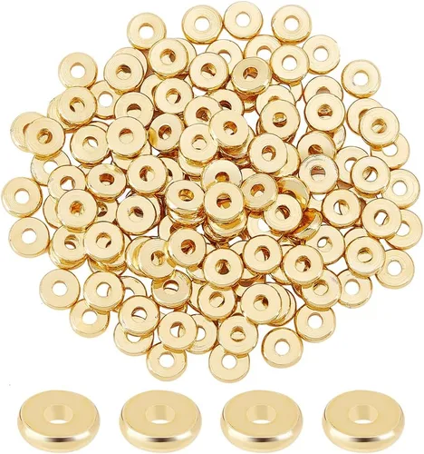 Vista 13 de BENECREAT - 40 piezas de cuentas de filigrana redondas huecas bañadas en oro de 18 quilates, cuentas de filigrana huecas chapadas en oro, cuentas