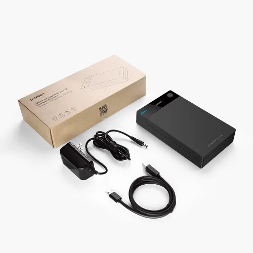 Vista 9 de UGREEN Caja de Disco Duro Externo para SSD HDD SATA de 3.5 2.5 Pulgadas USB 3.0 a SATA III Caja de Disco Duro con Adaptador de Corriente UASP 12V