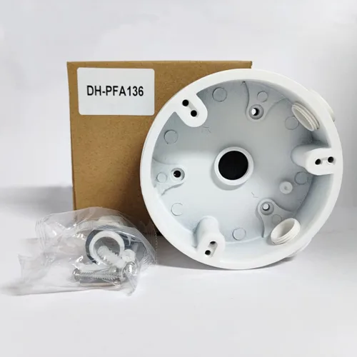 Vista 4 de PFA136 Caja de conexiones impermeable para torreta Dahua IP Dome y cámara de globo ocular, color blanco, 1 paquete