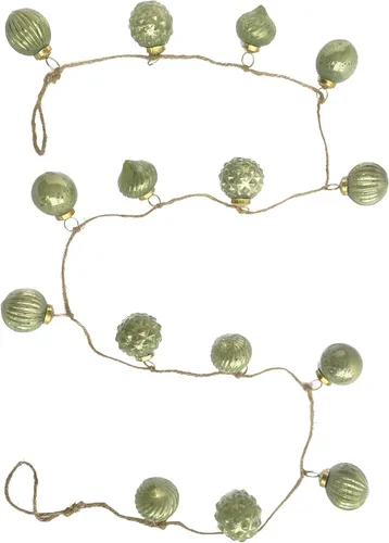 Vista 11 de Creative Co-Op - Guirnalda ornamental de cristal de mercurio en relieve plateado antiguo (XC5496)