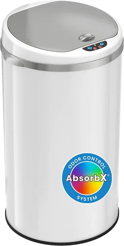 Vista 7 de iTouchless Cubo de basura sin contacto de tamaño comercial de 23 galones con sistema de control de olores AbsorbX, acero inoxidable, cubo de basura