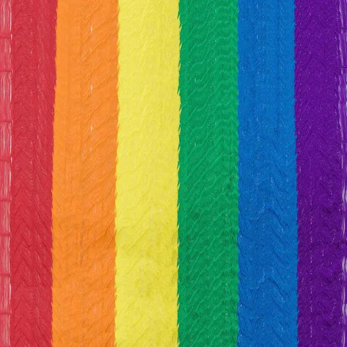 Vista 7 de NOVICA Hamaca de cuerda maya de nailon tejida a mano multicolor arcoíris a rayas para 1 persona, soñando con arcoíris (individual)