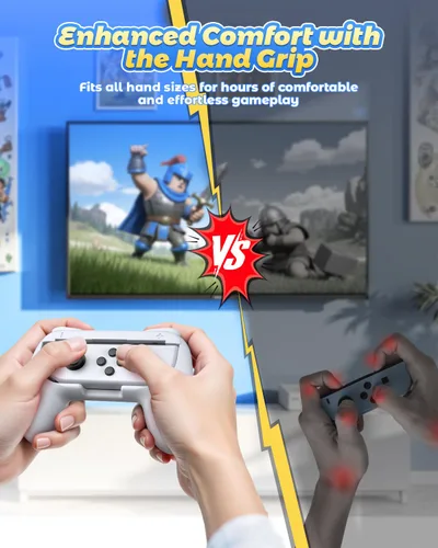 Vista 2 de FYOUNG Hand Grips Compatible with Switch Controllers, Grip for Switch Joy Con - White (2 Packs)