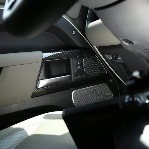 Vista 4 de YIWANG Cubierta de plástico ABS para manija interior de puerta para Land Rover Defender 90 2020-2022, accesorios de automóvil, juego de 2 piezas