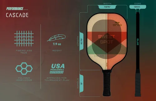 Vista 4 de Orca Pickleball Paddles, Performance Series Pickleball Paddles Designed for Control and Precision, USA Pickleball Approved