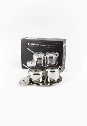Vista 8 de Cuisinox Juego de crema y azúcar de acero inoxidable, 5 piezas