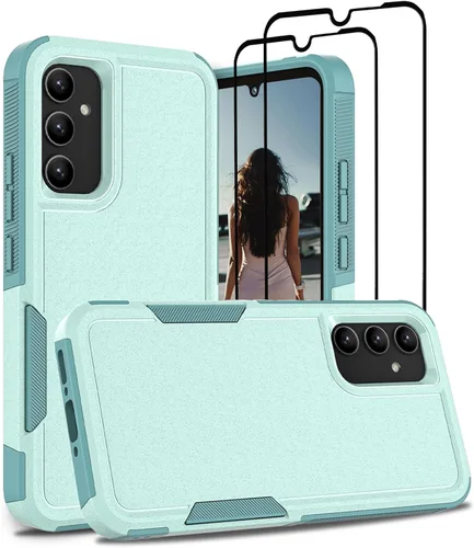 Vista 105 de Jeylly Compatible con Samsung Galaxy A22 5G Funda, Funda Samsung A22 5G con 2pcs protectores de pantalla de vidrio templado