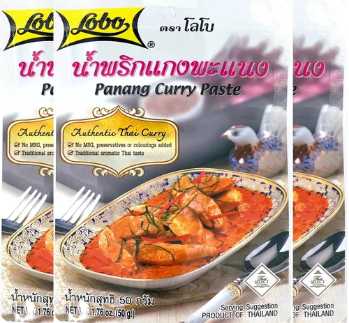 Vista 3 de Lobo Masaman - Pasta de curry sin MSG, sin conservantes, sin colores artificiales (paquete de 3)