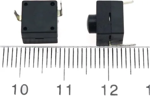 Vista 2 de GATSUN Industrial Switches 10pcs Black Small Micro Self Locking Switch 8 * 8 * 8.4 wit 2 Feet with Lock Light Touch Switch Button Switch DC30V1A