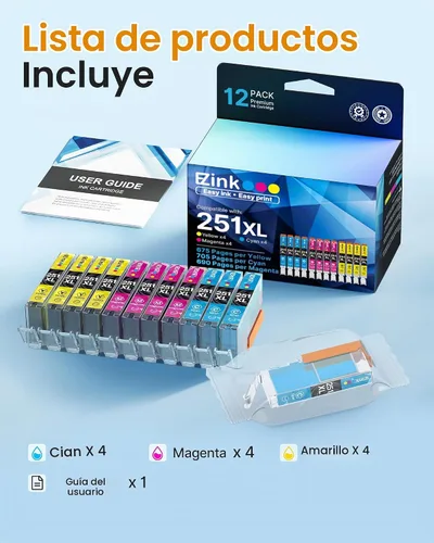 Vista 5 de 251XL - Cartucho de tinta para Canon CLI 251 XL CLI-251XL para MX922