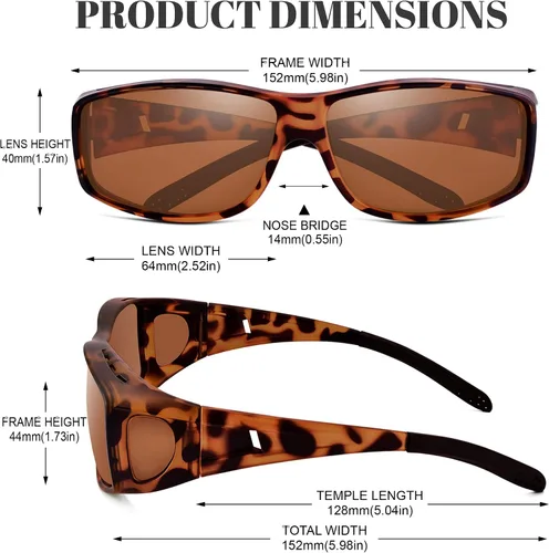 Vista 23 de Night Vision Driving Glasses for Men & Women - Polarized Anti Glare Fit Overs with Wrap-Around HD Yellow Lens
