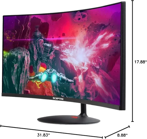Vista 7 de Sceptre Monitor LED creativo curvo UltraWide 21: 9 de 34 pulgadas 2560x1080 HDMI DisplayPort sin marco hasta 100Hz, negro máquina 2020 (C345W-2560UN)