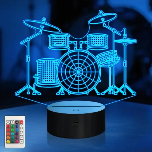 Vista 19 de CoolGift Mart Luz Nocturna de Guitarra Bajo, Lámpara LED 3D de Ilusión Óptica con Control Remoto y Temporizador, Regalos para Jugadores de Guitarra