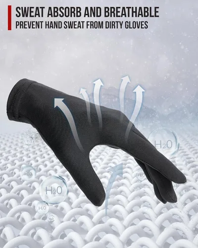 Vista 5 de BORLENI Guantes con Forro - Guantes Ligeros con Forro para Motocicleta, Ciclismo, Senderismo, Deportes, Conducción, Correr, Esquí para Hombres