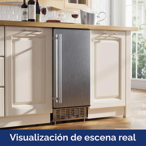 Vista 8 de Coolake Máquina de Hielo Comercial Bajo Mostrador de 15 Pulgadas, 100 lbs/Día de Acero Inoxidable Empotrable Independiente con Contenedor